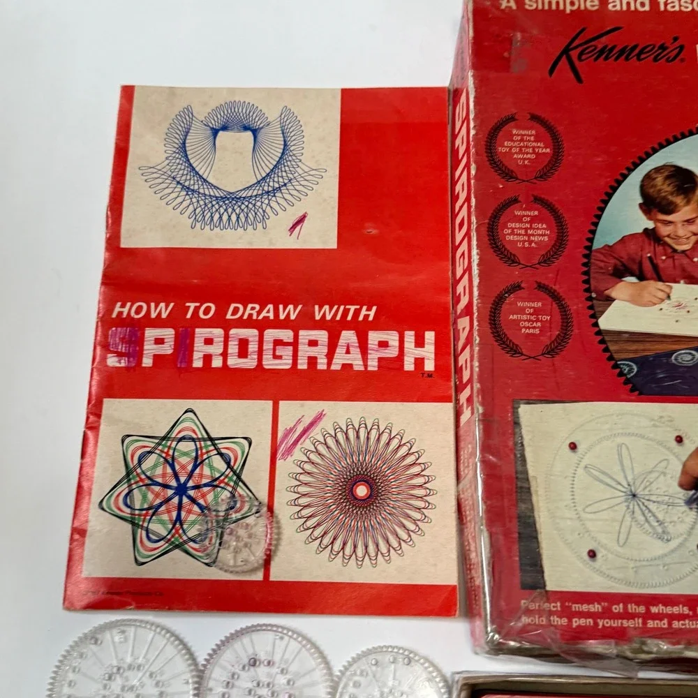 Vintage 1967 Kenner Spirograph Set No 401 Creative Drawing Toy Original Box